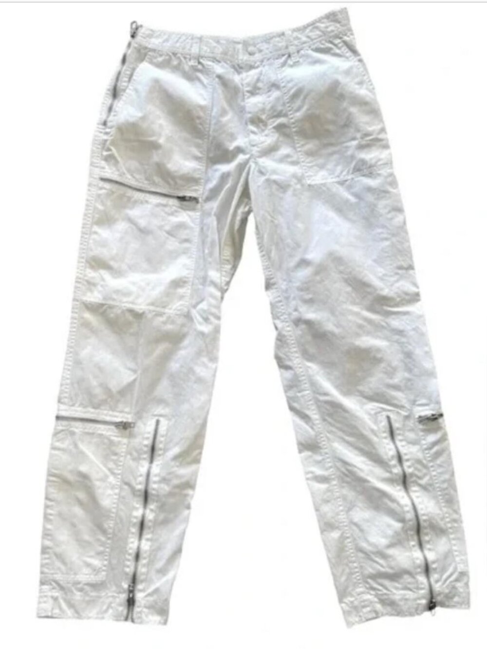 Helmut Lang incredible Y2K archive cargo utility pants in white, size 4.